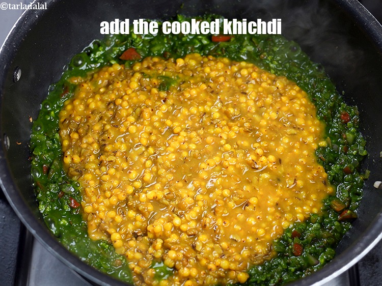 Step 26 – Add the cooked khichdi.
