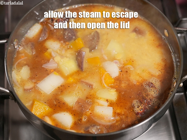 Step 26 – Allow the steam to escape and then open the lid.