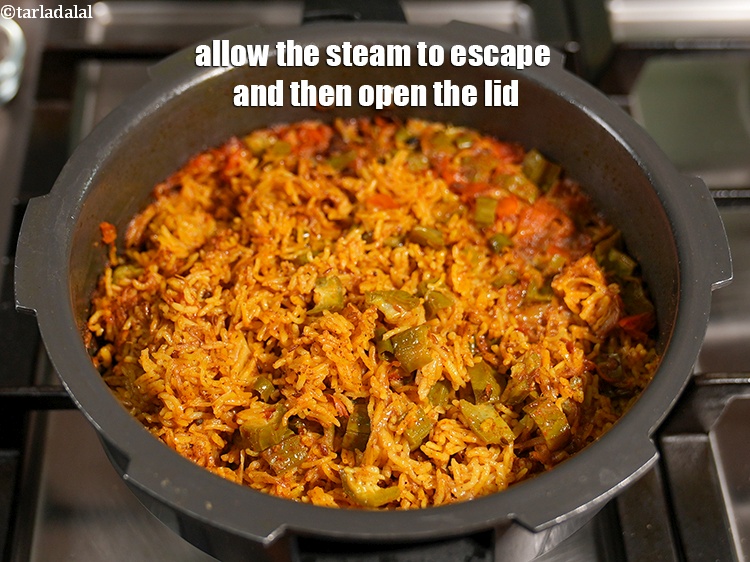 Step 26 – Allow the steam to escape and then open the lid.