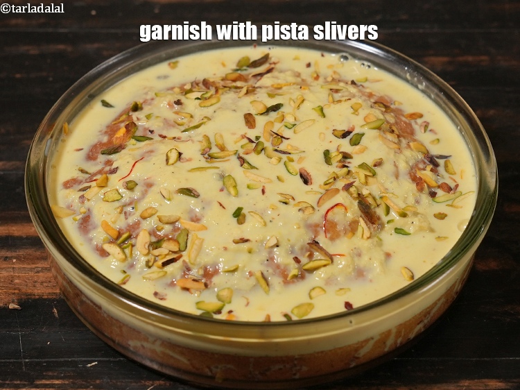 Step 26 – Garnish with pista slivers.