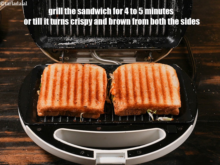 Step 26 – Grill the sandwich for 4 to 5 minutes or till it turns crispy and brown …