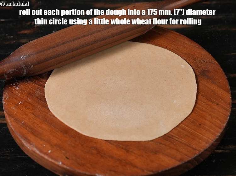 Step 25 – Roll out each portion of the dough into a 175 mm. (7&quot;) diameter thin circle …