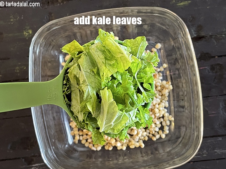 Step 26 – Add&nbsp;<meta charset="UTF-8" />1/2 cup&nbsp;<a href="glossary-kale-1476i">kale leaves</a>&nbsp;, torn into pieces.&nbsp;<u><em>You can mix amd match the greens …