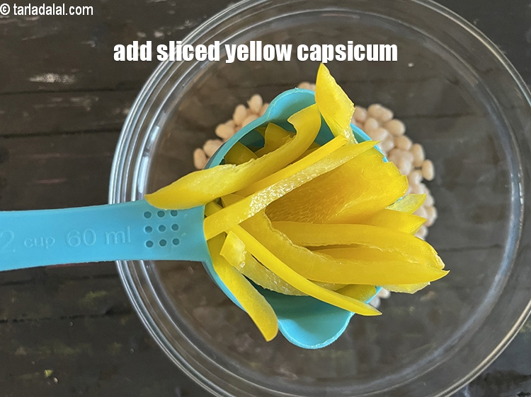 Step 26 – Add&nbsp;<meta charset="UTF-8" />1/2&nbsp;cup&nbsp;<a href="glossary-sliced-yellow-capsicum-2178i">sliced yellow capsicum</a>.