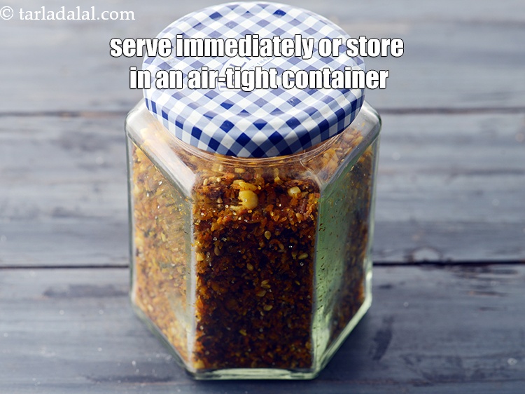 Step 26 – Serve&nbsp;<strong>dry karela chutney recipe | Indian bitter gourd chutney powder | hagalakayi chutney podi |&nbsp;</strong>immediately …