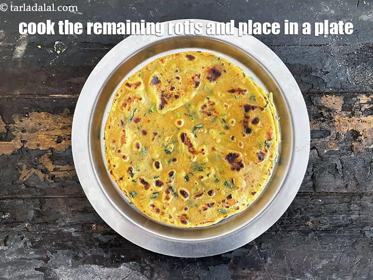 Step 27 – Cook the remaining <strong>paneer methi rotis | healthy whole wheat paneer methi roti | cottage …