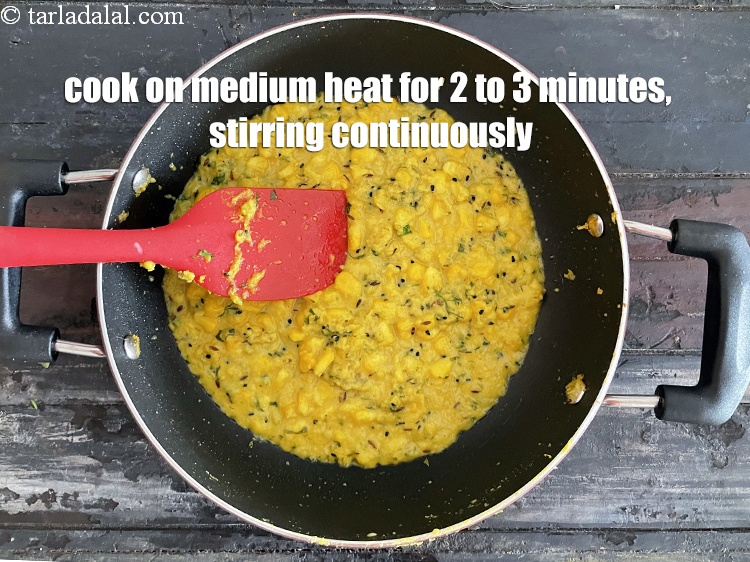 Step 33 – Cook on a medium flame for 2 to 3 minutes, while stirring continuously.