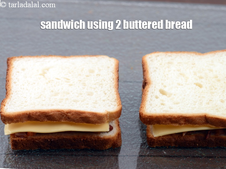 Step 26 – Sandwich it using the remaining 2 buttered slices of bread with the buttered side facing …