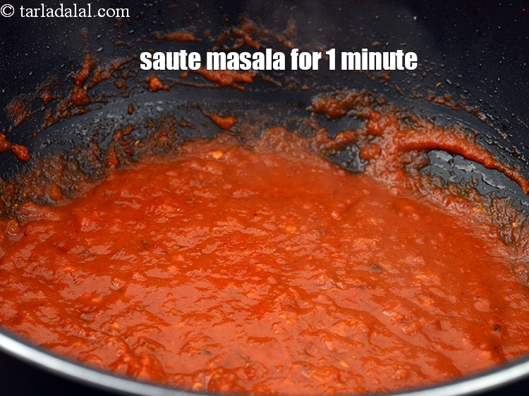 Step 27 – Saute the masala for 1 minute.
