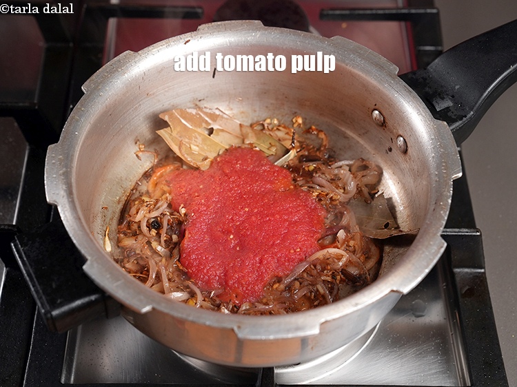 Step 27 – Add &frac12; cup tomato pulp.