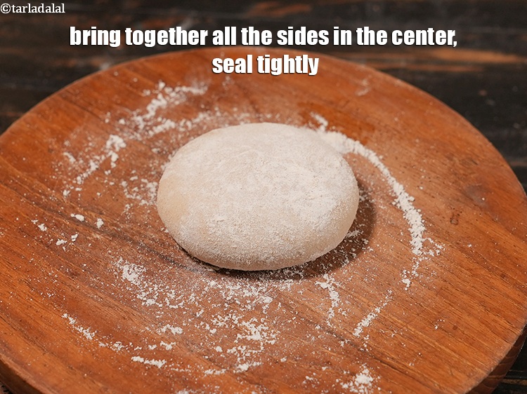 Step 27 – Bring together all the sides in the center, seal tightly.