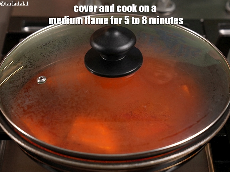 Step 27 – Cover and cook on a medium flame for 5 to 8 minutes, while stirring occasionally.&nbsp;