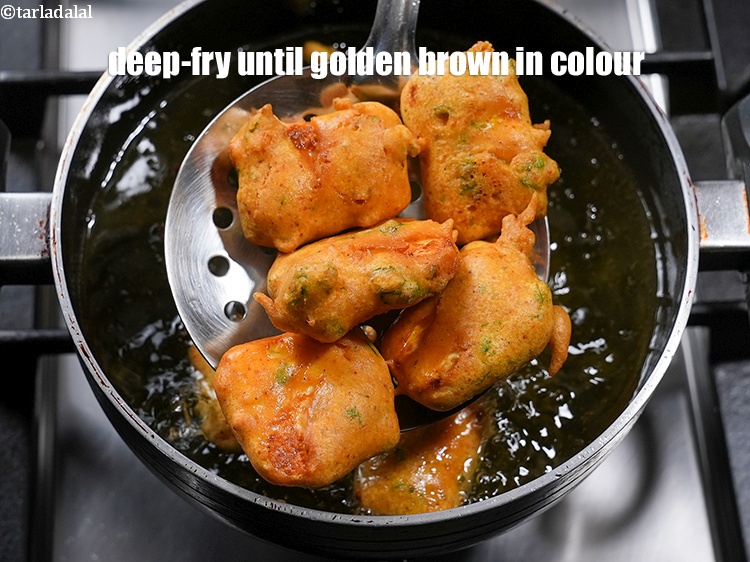 Step 27 – Deep-fry on a medium flame till golden brown in colour from all the sides.
