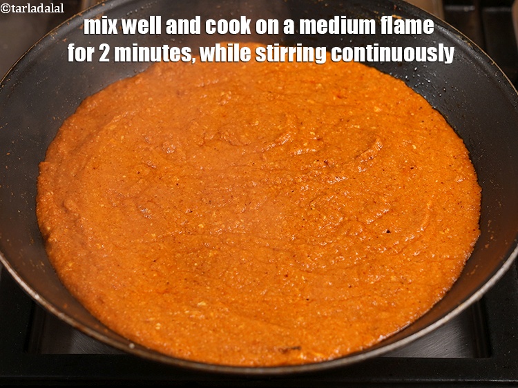 Step 27 – Mix well and cook on a medium flame for 2 minutes, while stirring continuously.