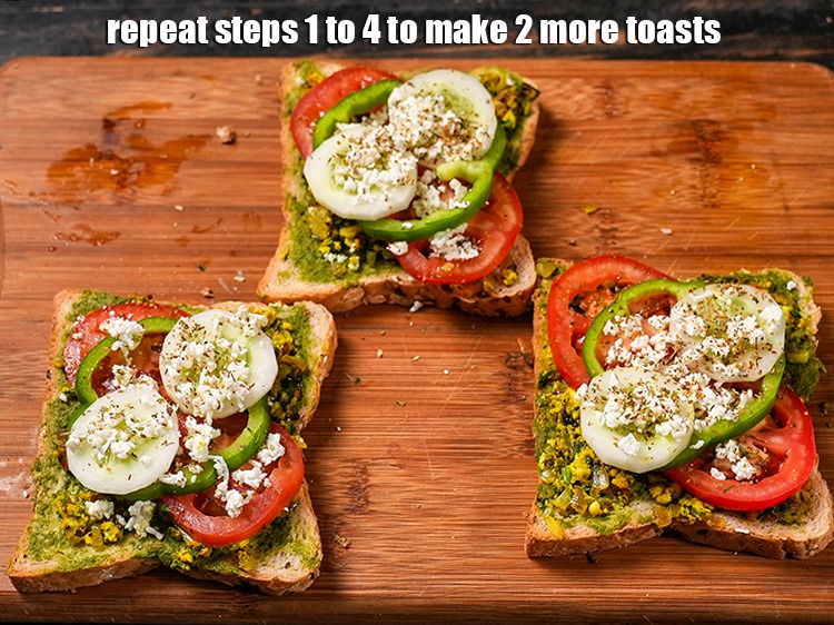 Step 27 – Repeat steps 1 to 4 to make 2 more toasts.