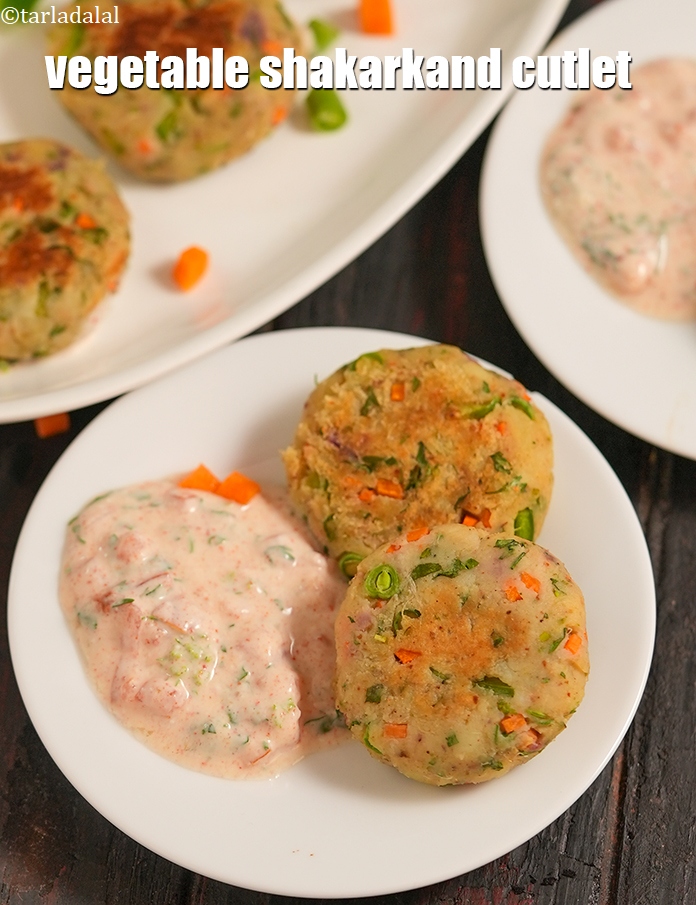 Step 27 – Serve <strong>sweet potato tikki with tomato raita&nbsp;|&nbsp;vegetable shakarkand cutlet&nbsp;|&nbsp;shakarkandi tikki with raita&nbsp;| </strong>immediately with tomato …