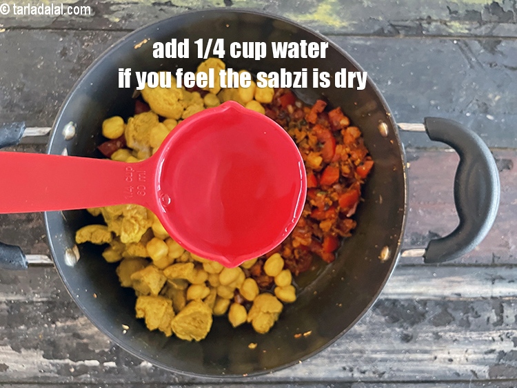 Step 37 – Add 1/4 cup water if you feel the sabzi is dry.