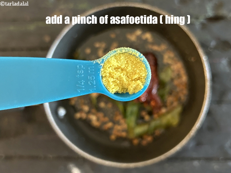 Step 29 – Add <meta charset="UTF-8" />a pinch of&nbsp;<a href="glossary-asafoetida-hing-113i">asafoetida (hing)</a>.