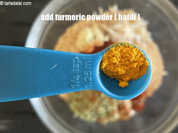 Step 27 – Add&nbsp;<meta charset="UTF-8" />1/8 tsp&nbsp;<a href="glossary-turmeric-powder-haldi-645i">turmeric powder (haldi)</a>.