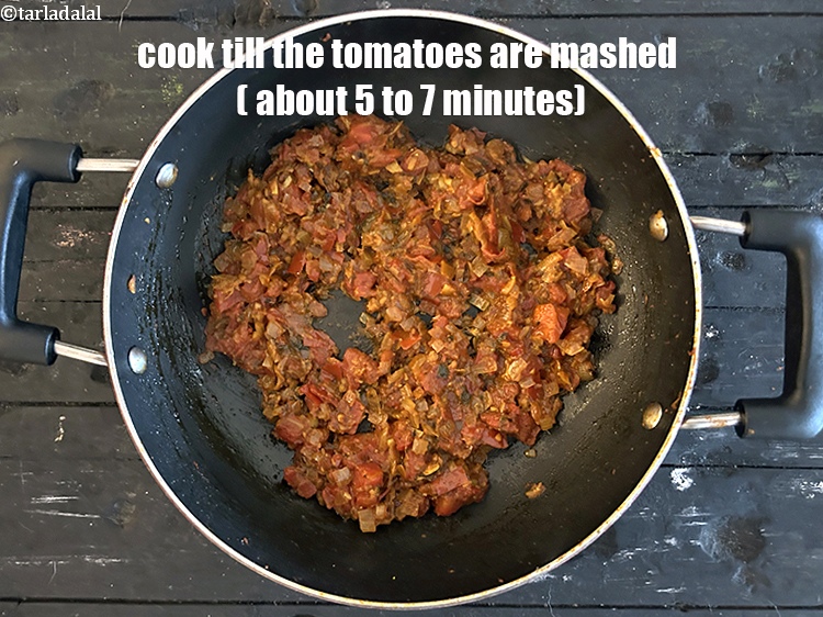 Step 33 – Cook till the tomatoes are mashed (approx. 5 to 7 minutes).