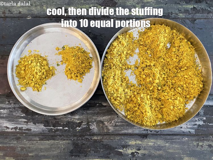 Step 43 – Cool, then&nbsp;&nbsp;divide the mixture into 10 equal portions and keep aside.