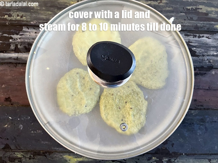 Step 36 – Cover with a dome shaped lid and steam for 8&nbsp;to 10&nbsp;minutes.