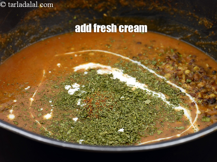 Step 27 – Add &frac14; cup&nbsp;<a href="https://www.tarladalal.com/glossary-fresh-cream-1877i">fresh cream</a>.