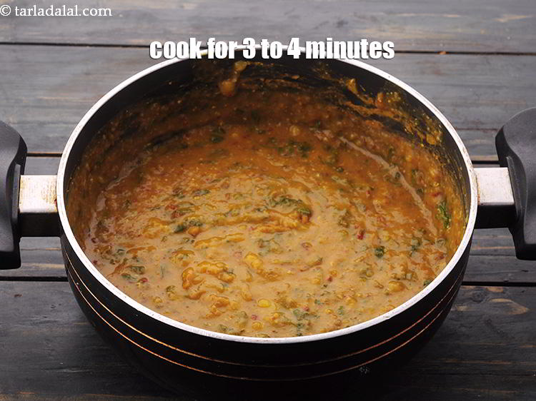 Step 41 – Mix well. Cook <strong>chawli masoor dal recipe | healthy amaranth leaves dal with lentil | …