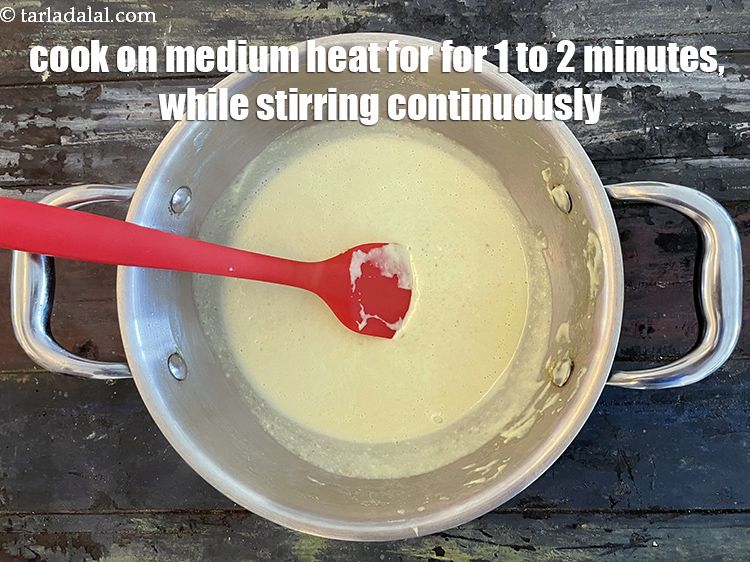 Step 26 – Cook on a medium flame for 1 to 2 minutes, while stirring continuously.