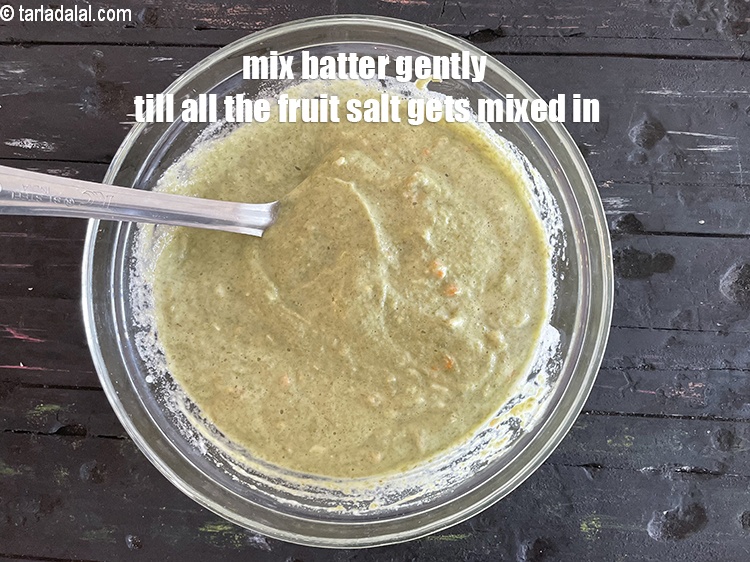 Step 27 – Batter after mixing gently. It does a little while to mix in the fruit salt …