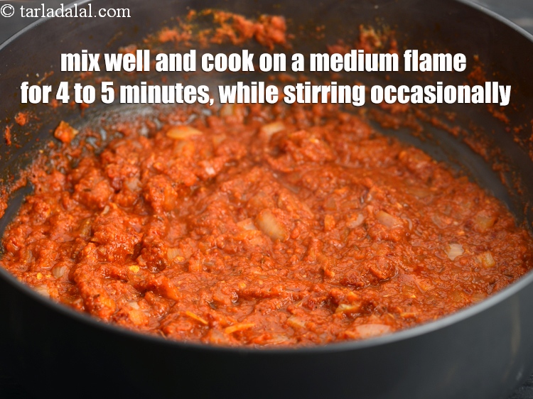 Step 28 – Mix well and cook on a medium flame for 4 to 5 minutes, while stirring …