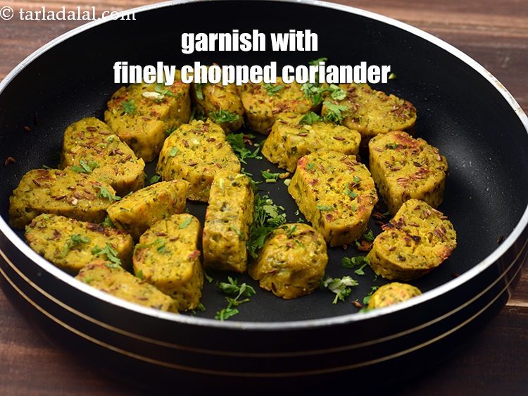Step 27 – Garnish with 1 tbsp &nbsp;finely&nbsp;<a href="https://www.tarladalal.com/glossary-chopped-coriander-783i">chopped coriander (dhania)</a>.