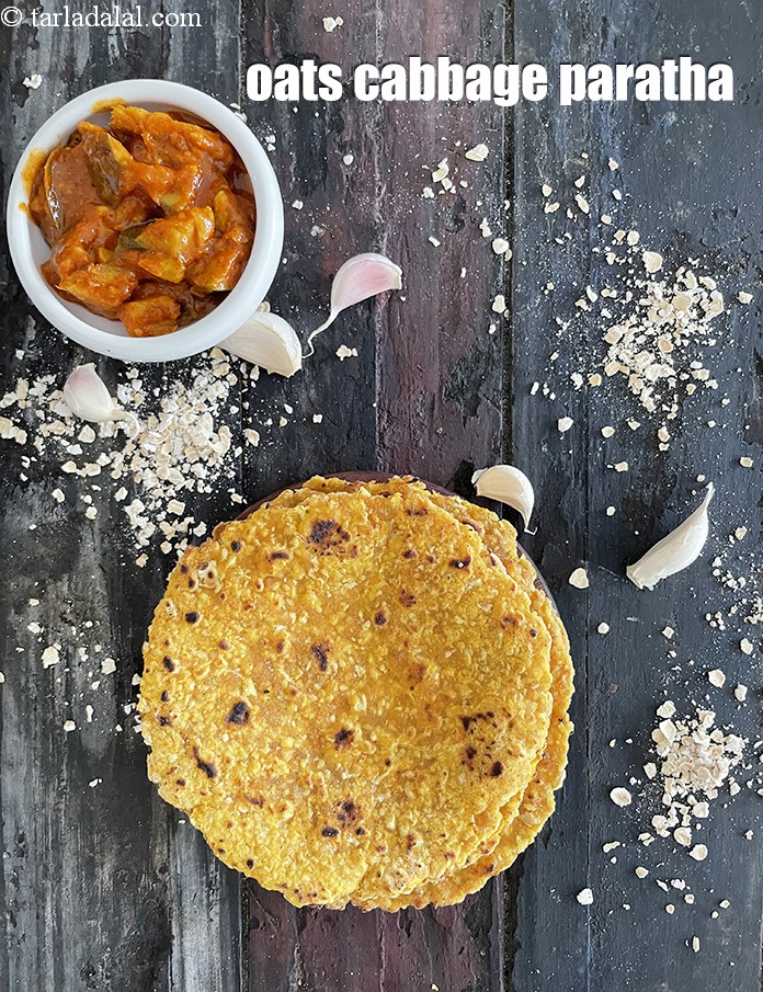Step 28 – Serve <strong>oats cabbage roti | oats cabbage paratha | healthy oats and wheat roti for …
