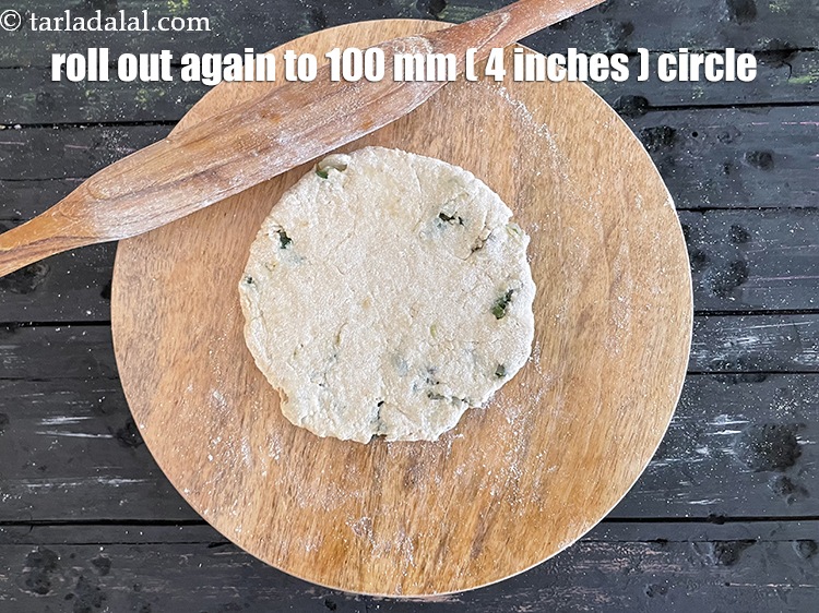 Step 29 – Roll out again into a circle of 100 mm. (4&quot;) diameter with the help of …