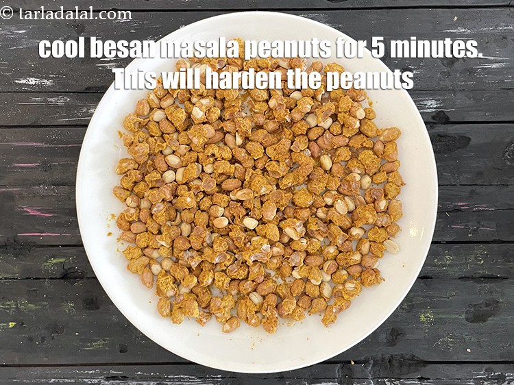 Step 28 – Cool <strong>besan masala peanuts | microwave besan masala groundnut | healthy&nbsp;besan masala peanuts | no …