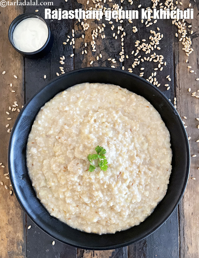 Step 44 – Serve <strong>gehun ki Bikaneri khichdi recipe&nbsp;| Rajasthani gehun ki khichdi |</strong>&nbsp;immediately with homemade curds.