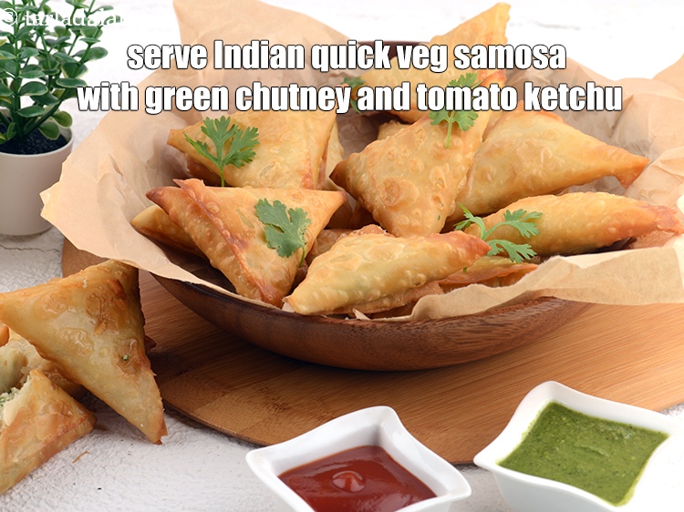 Step 27 – Serve <strong>jhatpat samosa recipe | Indian quick veg samosa | paneer and onion samosa | …