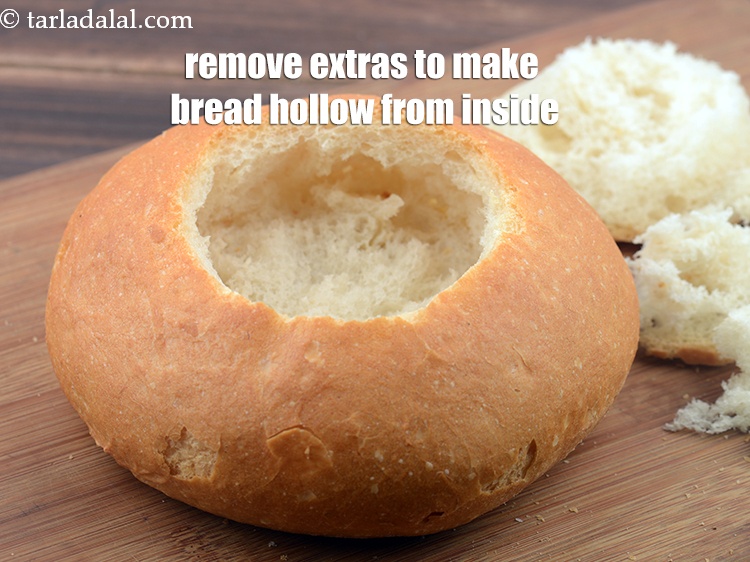 Step 27 – Remove the extras to make the bread hollow from inside.