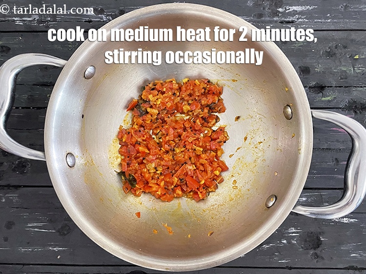Step 27 – Mix well.&nbsp;Cook on a medium flame for 2 minutes, while stirring occasionally.