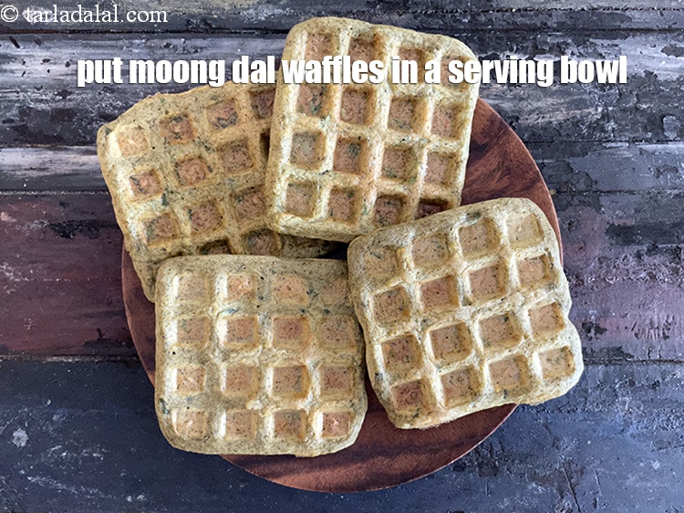 Step 29 – Put <strong>moong dal waffles | healthy Indian&nbsp;moong dal waffles | eggless dal waffle |</strong>&nbsp;<strong>Indian savoury …