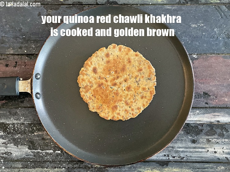 Step 28 – <meta charset="UTF-8" />Your khakhra is cooked and golden brown in colour.&nbsp;Repeat for the remaining to …