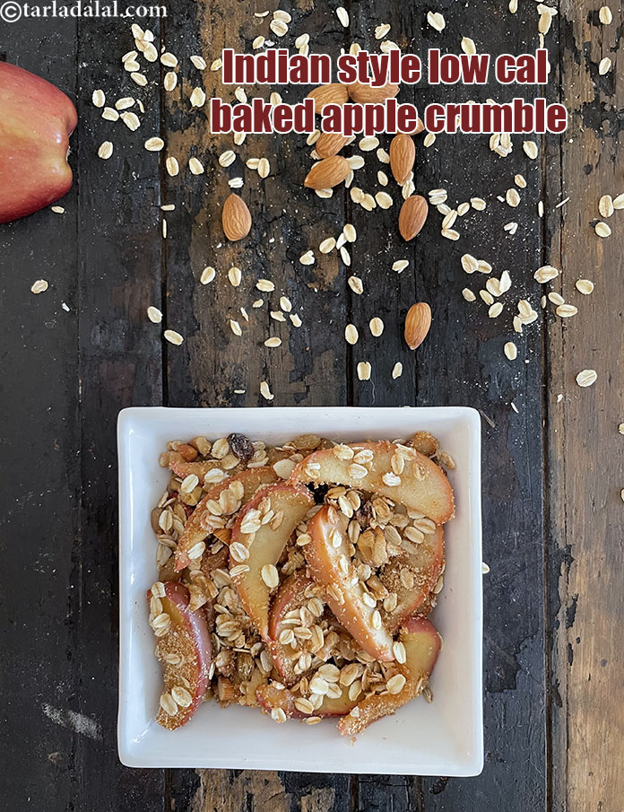 Step 37 – Serve&nbsp;<strong>healthy apple crumble recipe | Indian style eggless apple crumble | easy oats apple crumble| …