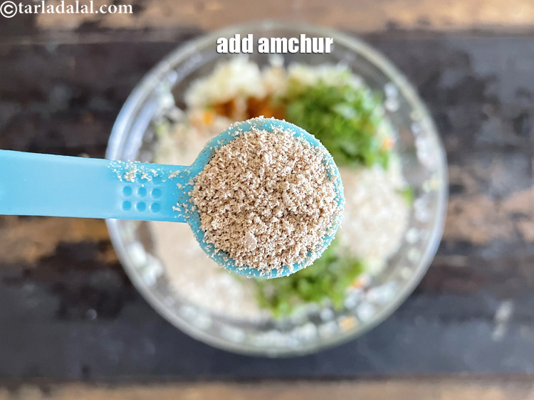 Step 29 – Add&nbsp;<meta charset="UTF-8" />1 1/2 tsp&nbsp;<a href="glossary-dried-mango-powder-amchur-powder-148i">dried mango powder (amchur)</a>.