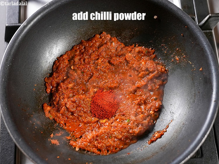 Step 27 – Add &frac12; tsp <a href="https://www.tarladalal.com/glossary-chilli-powder-red-chilli-powder-339i">chilli powder</a>.
