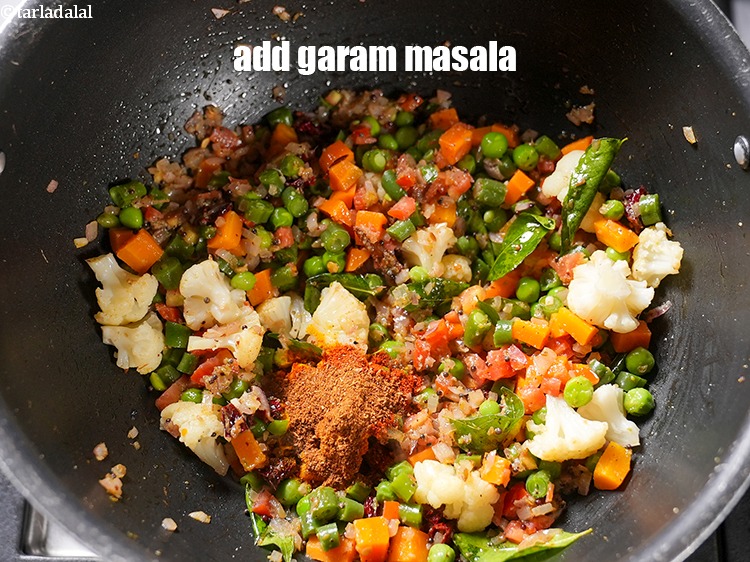 Step 28 – Add &frac14; tsp <a href="https://www.tarladalal.com/glossary-garam-masala-296i">garam masala</a>.