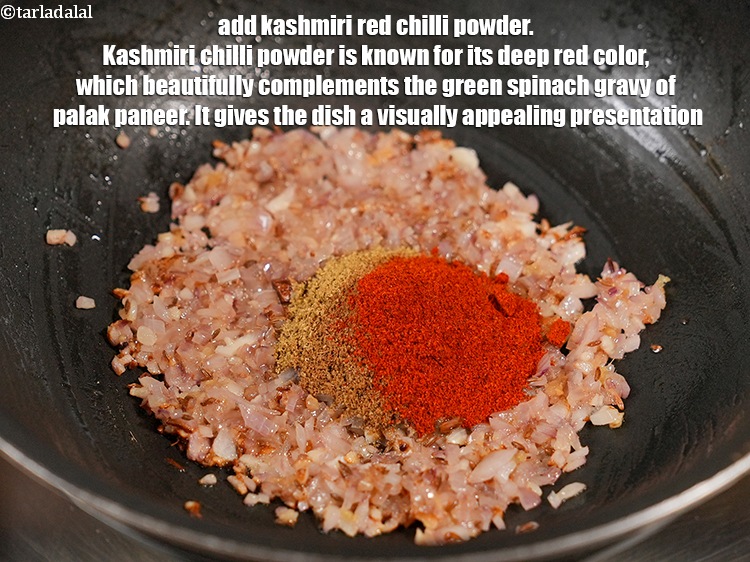 Step 28 – Add &frac12; tsp <a href="https://www.tarladalal.com/glossary-kashmiri-red-chilli-powder-kashmiri-mirch-powder-2684i">kashmiri red chilli powder</a>. Kashmiri chilli powder is known for its …