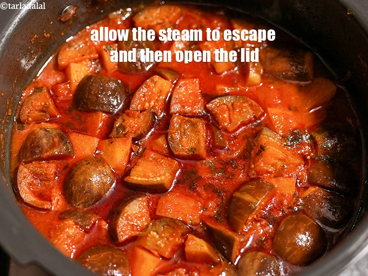 Step 28 – Allow the steam to escape and then open the lid.