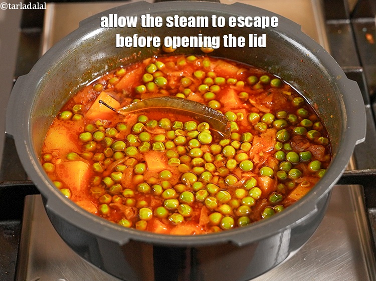 Step 29 – Allow the steam to escape before opening the lid.