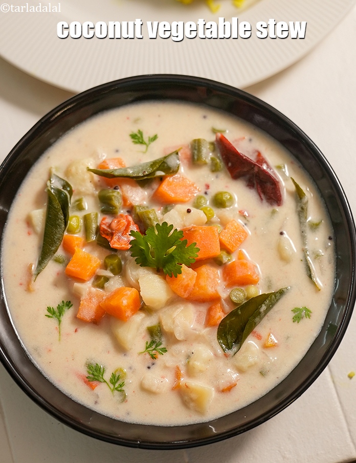 स्टेप 32 – धनिया से सजाएं और&nbsp;<strong>नारियल स्टू रेसिपी&nbsp;|&nbsp;कोकोनट वेजिटेबल स्टू&nbsp;|&nbsp;दक्षिण भारतीय नारियल …