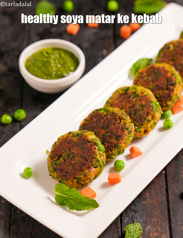 Step 28 – Serve <strong>soya green peas cutlet recipe | healthy soya matar ke kebab | mutter soya …